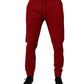 Dolce & Gabbana Red DG Logo Cotton Jogger Men Sweatpants Pants