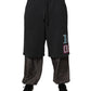 Dolce & Gabbana Dark Gray Cotton Layered Straight Sweatpants Pants