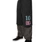 Dolce & Gabbana Dark Gray Cotton Layered Straight Sweatpants Pants