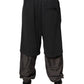 Dolce & Gabbana Dark Gray Cotton Layered Straight Sweatpants Pants