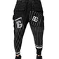 Dolce & Gabbana Black Polka Dot Stripes Cargo Jogger Sweatpants Pants