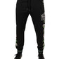 Dolce & Gabbana Black Floral King Men Jogger Sweatpants Pants