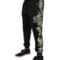 Dolce & Gabbana Black Floral King Men Jogger Sweatpants Pants