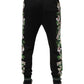 Dolce & Gabbana Black Floral King Men Jogger Sweatpants Pants