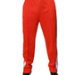 MSGM Red White Mid Waist Men Jogger Sweatpants Pants