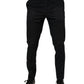 Dolce & Gabbana Black Cotton Stretch Skinny Dress Formal Pants