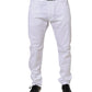 Dolce & Gabbana White Cotton Stretch Skinny Dress Formal Pants