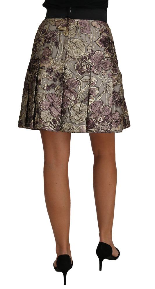 Dolce & Gabbana Elegant Floral A-Line Jacquard Skirt