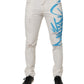 Dolce & Gabbana White Tattered Graffiti Skinny Denim Jeans