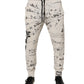 Dolce & Gabbana White Logo Print Men Skinny Sweatpants Pants