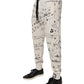 Dolce & Gabbana White Logo Print Men Skinny Sweatpants Pants