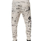Dolce & Gabbana White Logo Print Men Skinny Sweatpants Pants