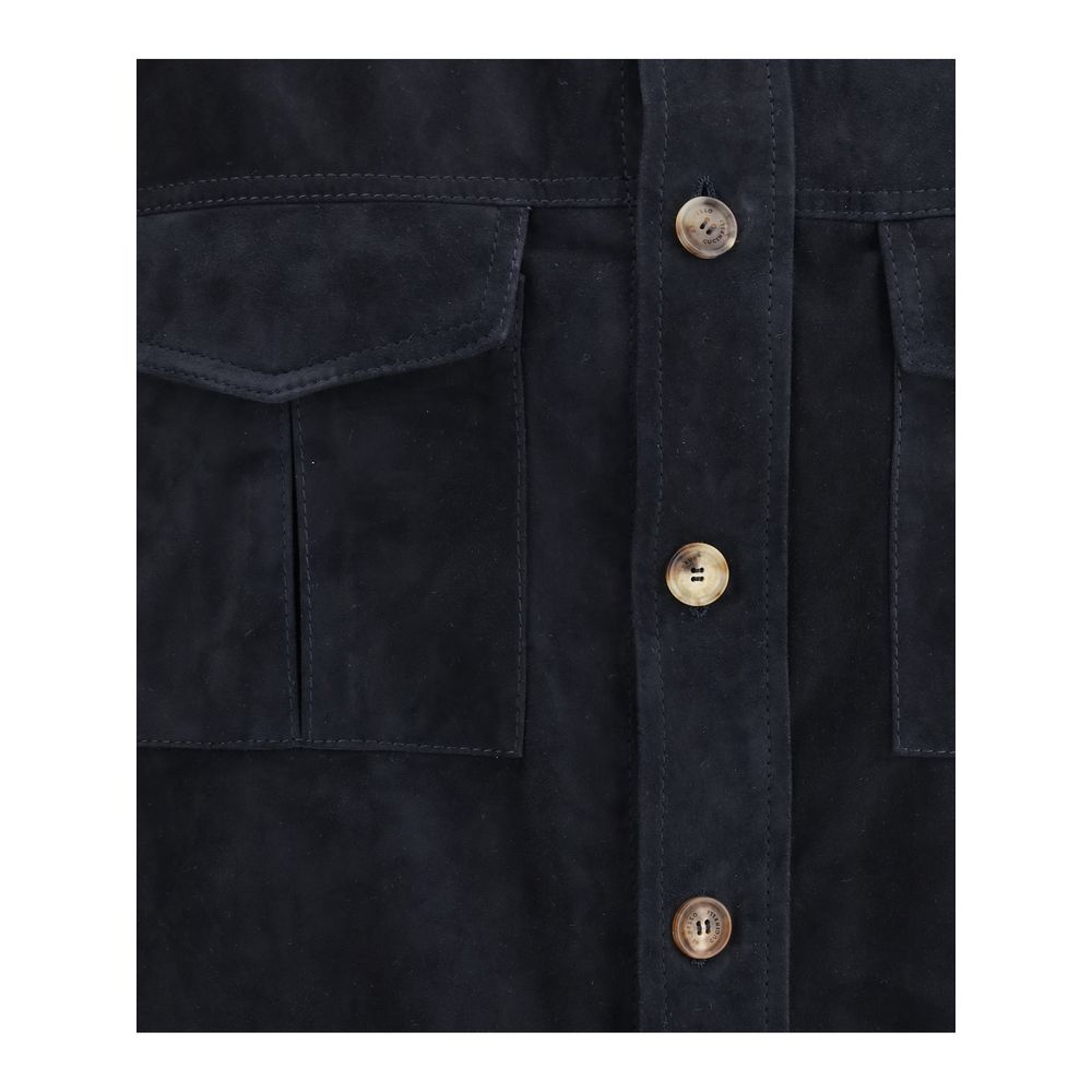 Brunello Cucinelli Suede leather shirt Jacket Mens Jacket