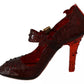 Dolce & Gabbana Red Floral Crystal Heels CINDERELLA Shoes