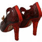 Dolce & Gabbana Red Floral Crystal Heels CINDERELLA Shoes