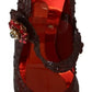 Dolce & Gabbana Red Floral Crystal Heels CINDERELLA Shoes