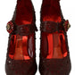 Dolce & Gabbana Red Floral Crystal Heels CINDERELLA Shoes