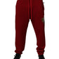 Dolce & Gabbana Red Logo Tape Cotton Jogger Sweatpants Pants