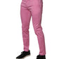 Dolce & Gabbana Pink Cotton Slim Fit Men Dress Formal Pants