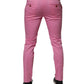 Dolce & Gabbana Pink Cotton Slim Fit Men Dress Formal Pants