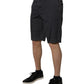Dolce & Gabbana Dark Gray Cotton Mid Waist Men Bermuda Shorts