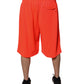 Dolce & Gabbana Red Polyester Mid Waist Men Bermuda Shorts