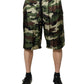 Dolce & Gabbana Multicolor Camouflage Silk Mid Waist Bermuda Shorts