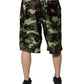 Dolce & Gabbana Multicolor Camouflage Silk Mid Waist Bermuda Shorts
