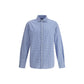 Deperlu Light Blue Cotton Pattern Shirt