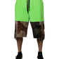 Dolce & Gabbana Green Patchwork Cargo Bermuda Shorts