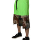 Dolce & Gabbana Green Patchwork Cargo Bermuda Shorts