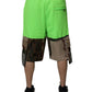 Dolce & Gabbana Green Patchwork Cargo Bermuda Shorts