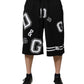Dolce & Gabbana Black Logo Cotton Bermuda Sweatshorts Shorts