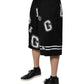 Dolce & Gabbana Black Logo Cotton Bermuda Sweatshorts Shorts