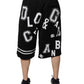 Dolce & Gabbana Black Logo Cotton Bermuda Sweatshorts Shorts