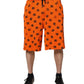 Dolce & Gabbana Orange Logo Monogram Cotton Bermuda Shorts