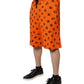 Dolce & Gabbana Orange Logo Monogram Cotton Bermuda Shorts