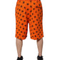 Dolce & Gabbana Orange Logo Monogram Cotton Bermuda Shorts