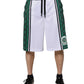 Dolce & Gabbana White Green Men Jersey Sweatshorts Shorts
