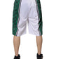 Dolce & Gabbana White Green Men Jersey Sweatshorts Shorts