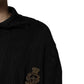 Dolce & Gabbana Black Heraldic Silk Buttoned Pullover Sweater