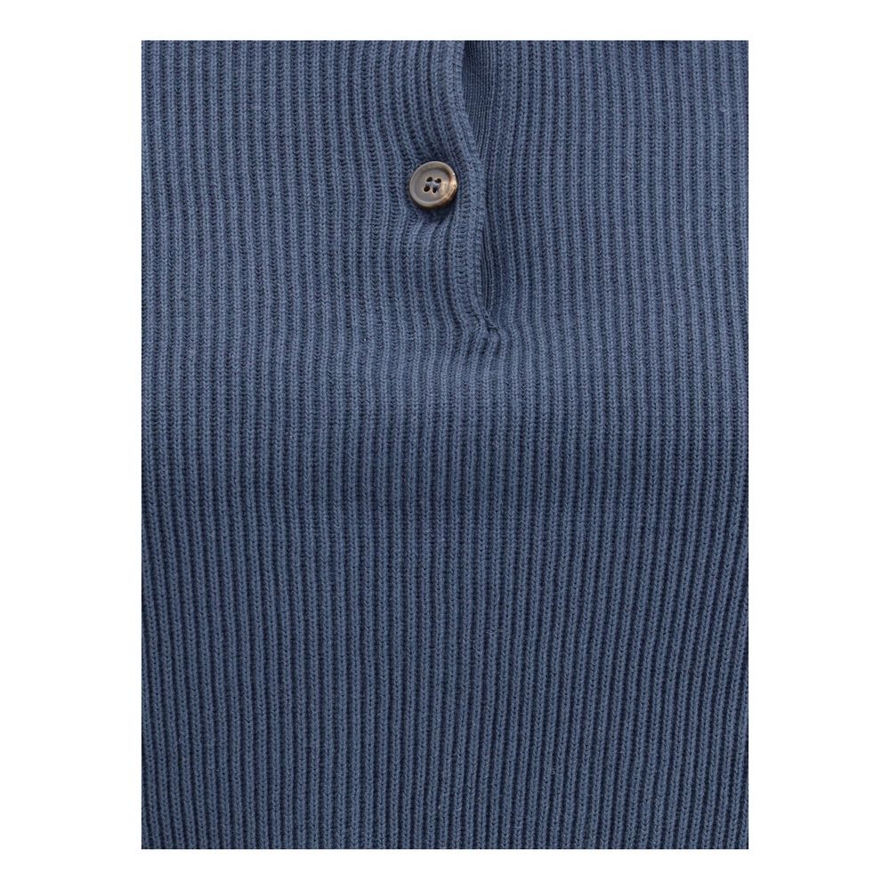 Brunello Cucinelli Blue Cotton Sweatshirt