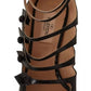 Valentino Black Multi Strap Leather Mid Heels Pumps Shoes