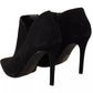 Steve Madden Black Suede Leather Stiletto Heels Boots Shoes