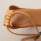 See By Chloé Brown Leather Studded Ankle Strap Sandals Shoes
