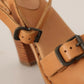 See By Chloé Brown Leather Studded Ankle Strap Sandals Shoes