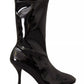 Stuart Weitzman Black Patent Leather High Heels Boots Shoes