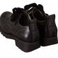 FLY LONDON Black Leather Low Top Lace Up Women Oxford Shoes