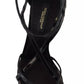 Dolce & Gabbana Black Leather Stiletto Heels Sandals Shoes