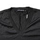 Dolce & Gabbana Dark Gray Silk V-neck Short Sleeves T-shirt